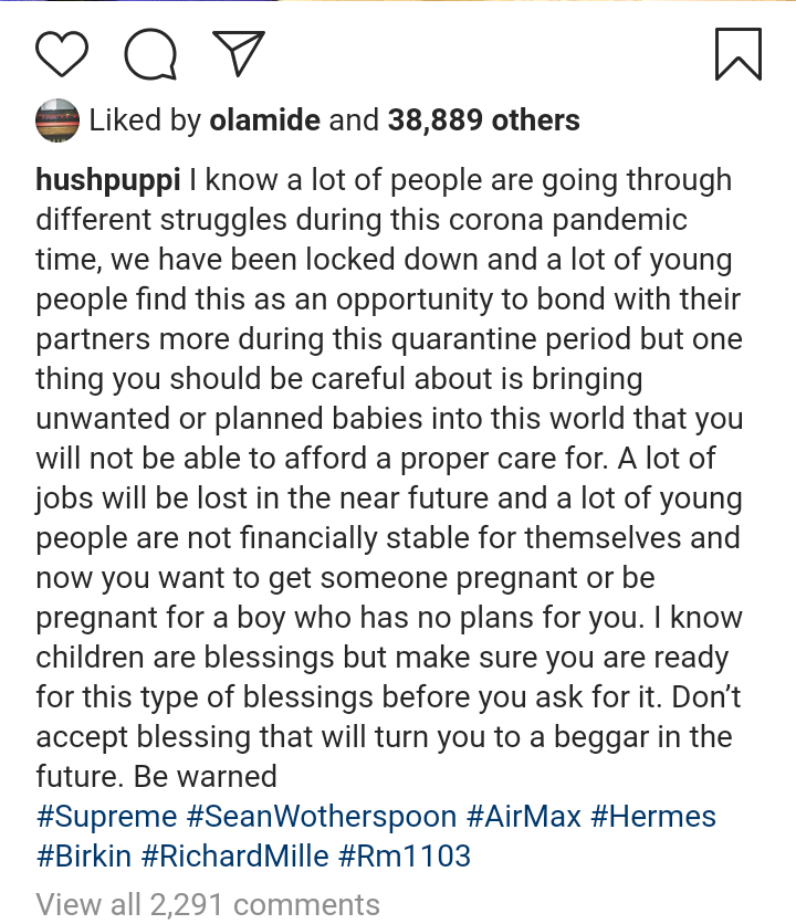 HushPuppi warns against bringing 'unwanted babies' into the world to suffer