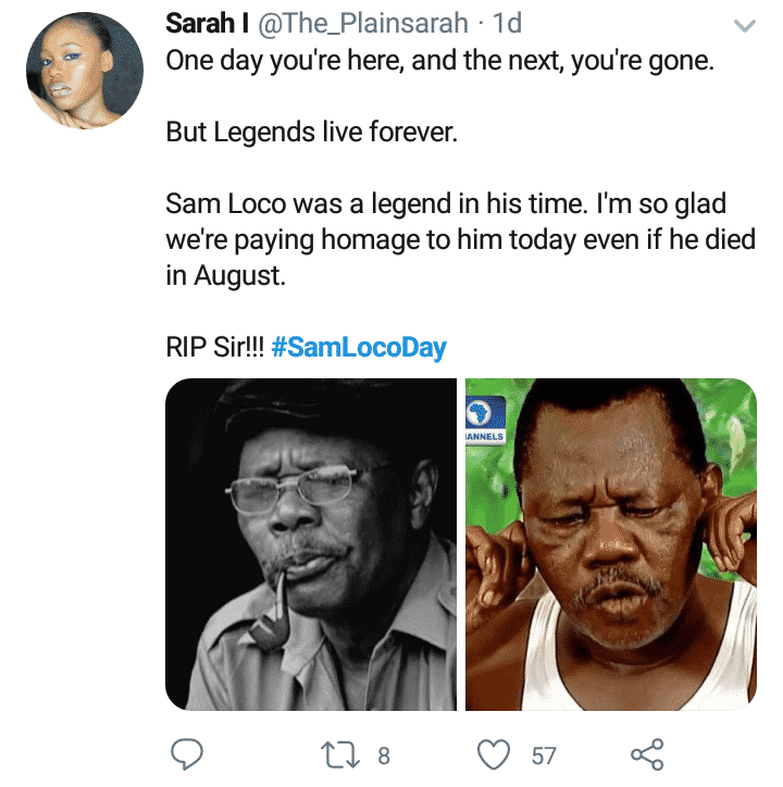 Nigerians celebrate Sam Loco on Twitter