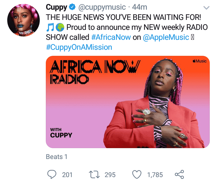 DJ Cuppy launches radio show