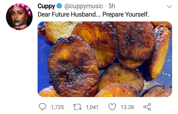 DJ Cuppy alerts future husband of her cooking skills