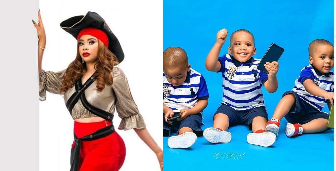 Femi Kayode's wife and triplet sons celebrate birthday