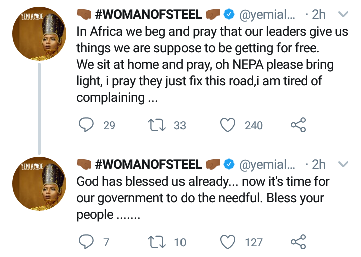 Singer, Yemi Alade calls on African leaders to better lives of citizens