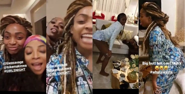 Tiwa Savage, Toke Makinwa and Davido's Sister, Sharon Engage In Twerking Competition (Video)