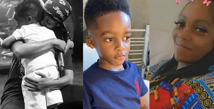 Watch Tiwa Savage Begging Her Son, Jamil For A kiss