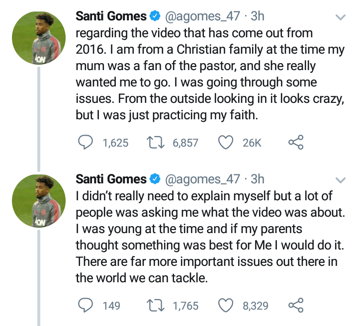 Angel Gomes reacts to viral video