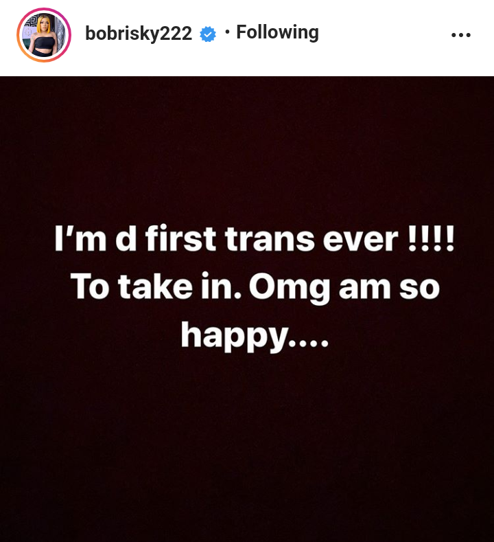 Bobrisky reveals he's pregnant