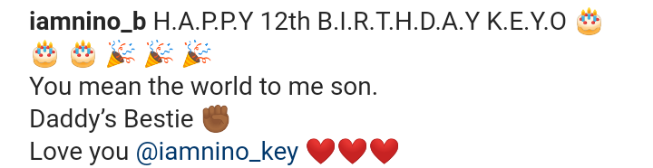 Nino B celebrates his only son