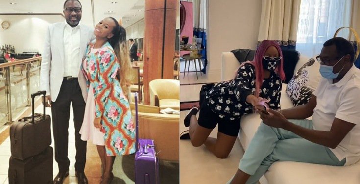 DJ Cuppy teaches her dad how to use smartphone