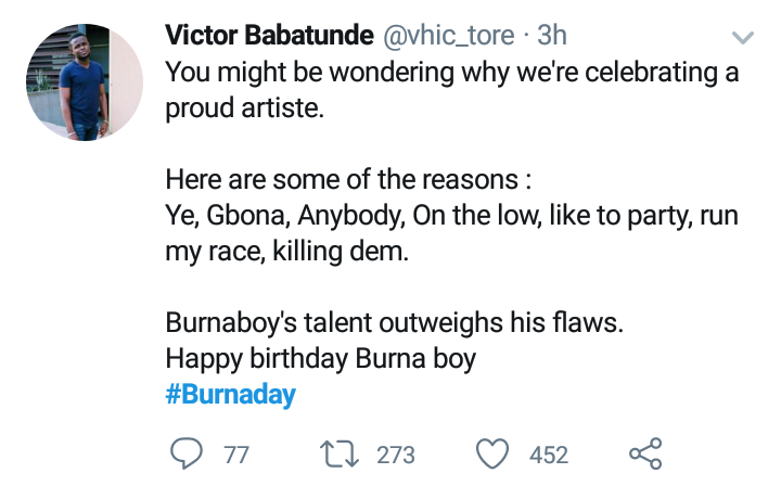 Fans celebrate Burna Boy