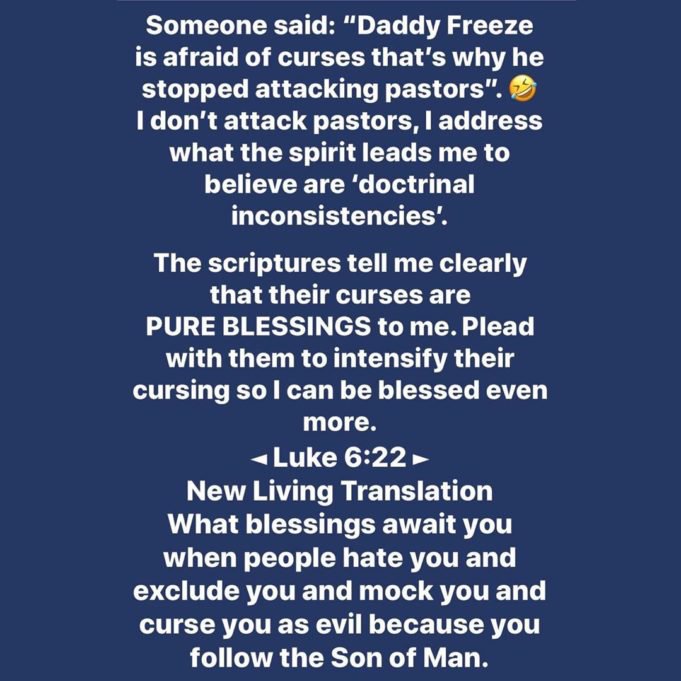 “The more they curse me the more blessings I get” – Daddy Freeze
